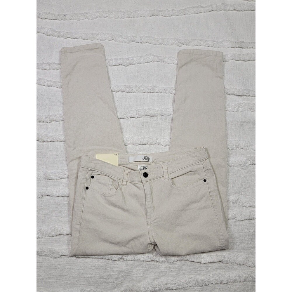 Joe Fresh Women's Size 10 Slim Velour Pants Stretch Pockets White Cotton U